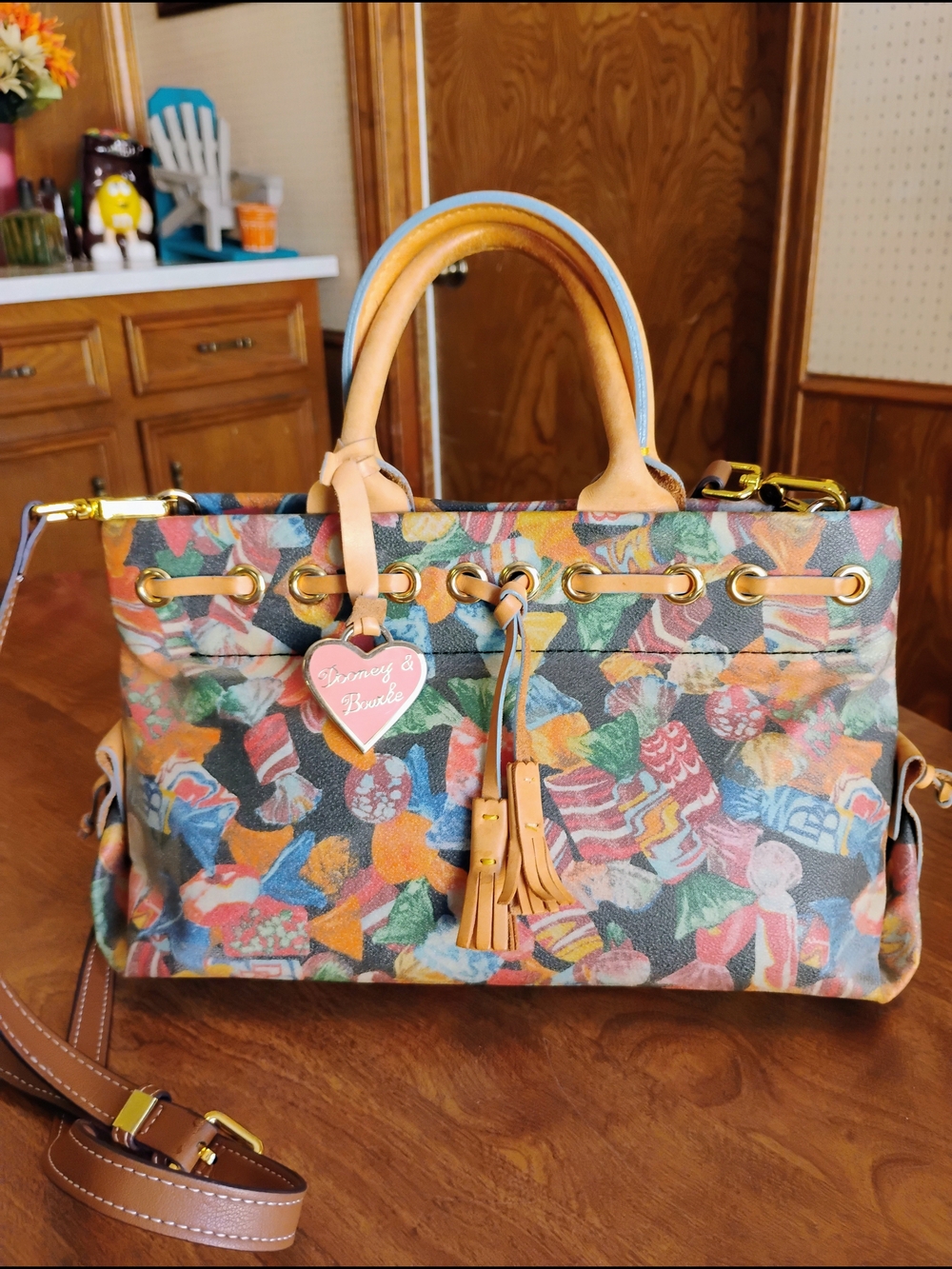 Dooney & Bourke Hard Candy All Over Coated Canvas Satchel/Cross Body Purse - Picture 3 of 16